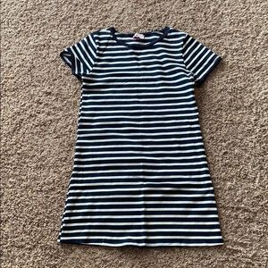 Navy and white striped dress. Sz M